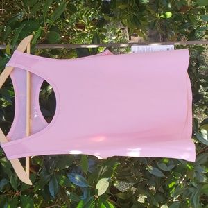 SOLD - NWT A Core Blush Pink Workout Tank Top Mesh Back Cut Out Size Medium